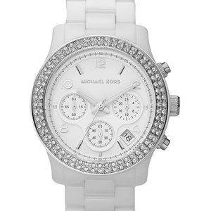 White Michael Kors Ceramic Runway Watch MK5188